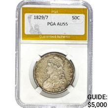 1829/7 Capped Bust Half Dollar PGA AU55