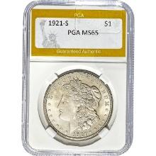 1921-S Morgan Dollar PGA MS65