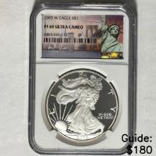 2005-W Silver Eagle NGC PF 69 Ultra Cameo