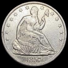 1857-S Seated Liberty Half Dollar CLOSELY UNCIRCUL CLOSELY UNCIRCULATED