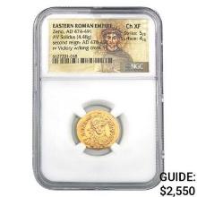 East Roman Zeno, AD 474-491 Gold Solidus