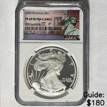 2003-W Silver Eagle NGC PF 69 Ultra Cameo