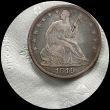 1849-O Silver Half Dollar (Seated Liberty) LIGHTLY CIRCULATED