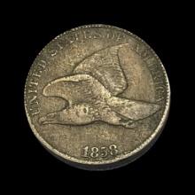1858 Copper-Nickel Flying Eagle Cent NICELY CIRCULATED