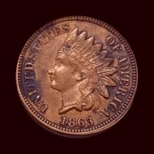 1863 Indian Head Cent CHOICE AU