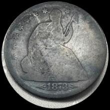 1873 Arrows Seated Liberty Half Dollar LIGHTLY CIRCULATED