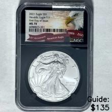 2021 Silver Eagle NGC MS 70