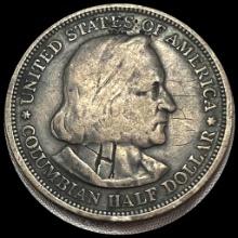 1893 Silver Columbian Half Dollar ABOUT UNCIRCULATED