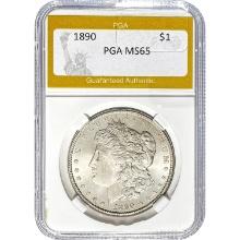 1890 Morgan Silver Dollar PGA MS65