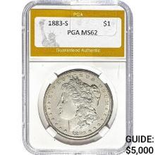 1883-S Morgan Dollar PGA MS62