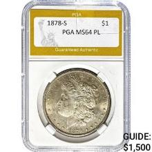 1878-S Morgan Dollar PGA MS64 PL