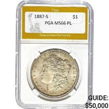 1887-S Morgan Dollar PGA MS66 PL