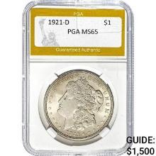 1921-D Morgan Dollar PGA MS65