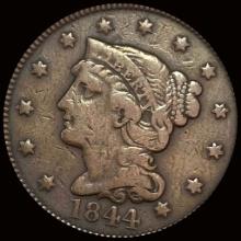 1844 Braided Hair Large Cent LIGHTLY CIRCULATED