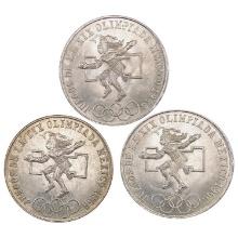 [3]1968 Mexico Silver 25 Pesos Olympics GEM BU