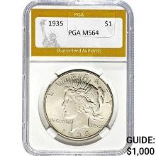 1935 Peace Dollar PGA MS64