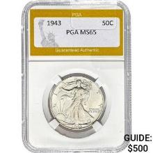 1943 Walking Liberty Half Dollar PGA MS6