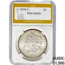 1878-S Morgan Silver Dollar PGA MS65+