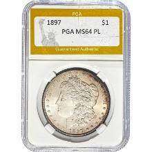 1897 Morgan Silver Dollar PGA MS64 PL