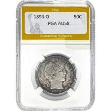 1893-O Barber Half Dollar PGA AU58