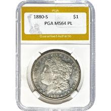 1880-S Morgan Dollar PGA MS64 PL