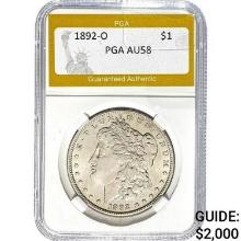 1892-O Morgan Silver Dollar PGA AU58