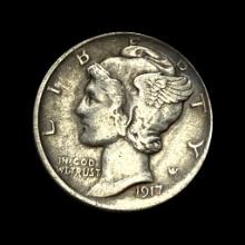 1917 Mercury Dime LIGHTLY CIRCULATED