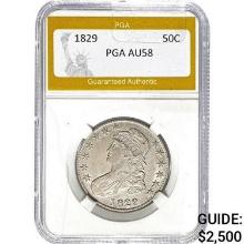 1829 Capped Bust Half Dollar PGA AU58
