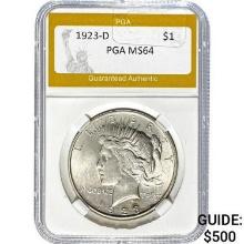 1923-D Peace Dollar PGA MS64