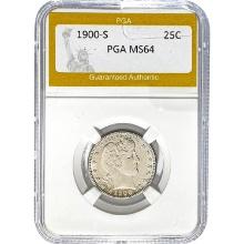 1900-S Barber Quarter PGA MS64
