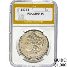1878-S Morgan Dollar PGA MS64 PL