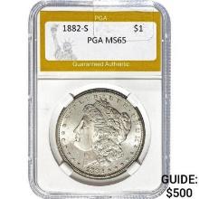 1882-S Morgan Silver Dollar PGA MS65