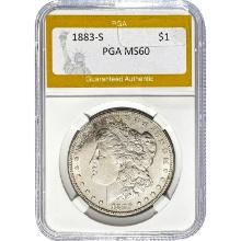1883-S Morgan Silver Dollar PGA MS60