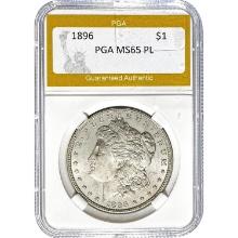 1896 $1 Morgan Dollar PGA MS65 PL