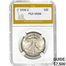 1936-S Walking Liberty Half Dollar PGA M