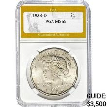 1923-D Peace Dollar PGA MS65
