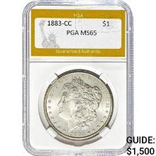 1883-CC Morgan Dollar PGA MS65
