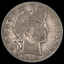 1914-S Barber Half Dollar LIGHTLY CIRCULATED