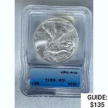 2016 Silver Eagle ICG MS70