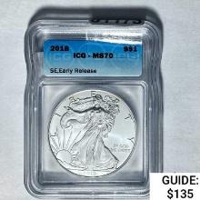2018 Silver Eagle ICG MS70
