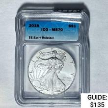 2018 Silver Eagle ICG MS70