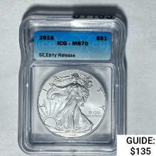 2018 Silver Eagle ICG MS70