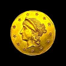 1863 California Gold 1 Dollar Token UNCIRCULATED