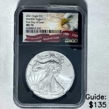 2021 Silver Eagle NGC MS 70