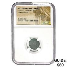 West Roman Honorius, AD 393-423 AE3 Nummus