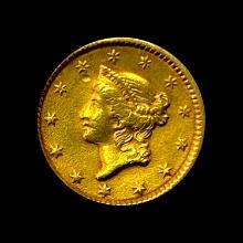 1851 Liberty Head Gold Dollar ABOUT UNCIRCULATED
