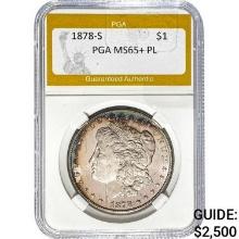 1878-S Morgan Dollar PGA MS65+ PL