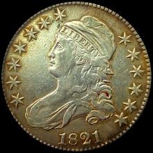 1821 Capped Bust Half Dollar ABOUT UNCIRCULATED