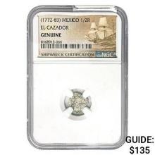 [1772-83] Mexico 1/2 Real El Cazador NGC Genuine