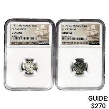 1772-1783 AD [2] El Cazador Silver 1/2 Reales NGC